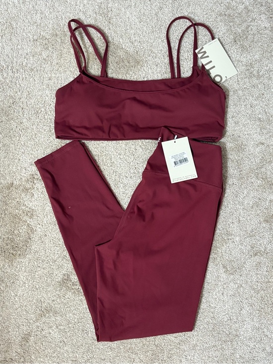 Wilo The Label Pants - WILO The Label in Burgundy High-Rise Active Leggings & Sports Bra Set